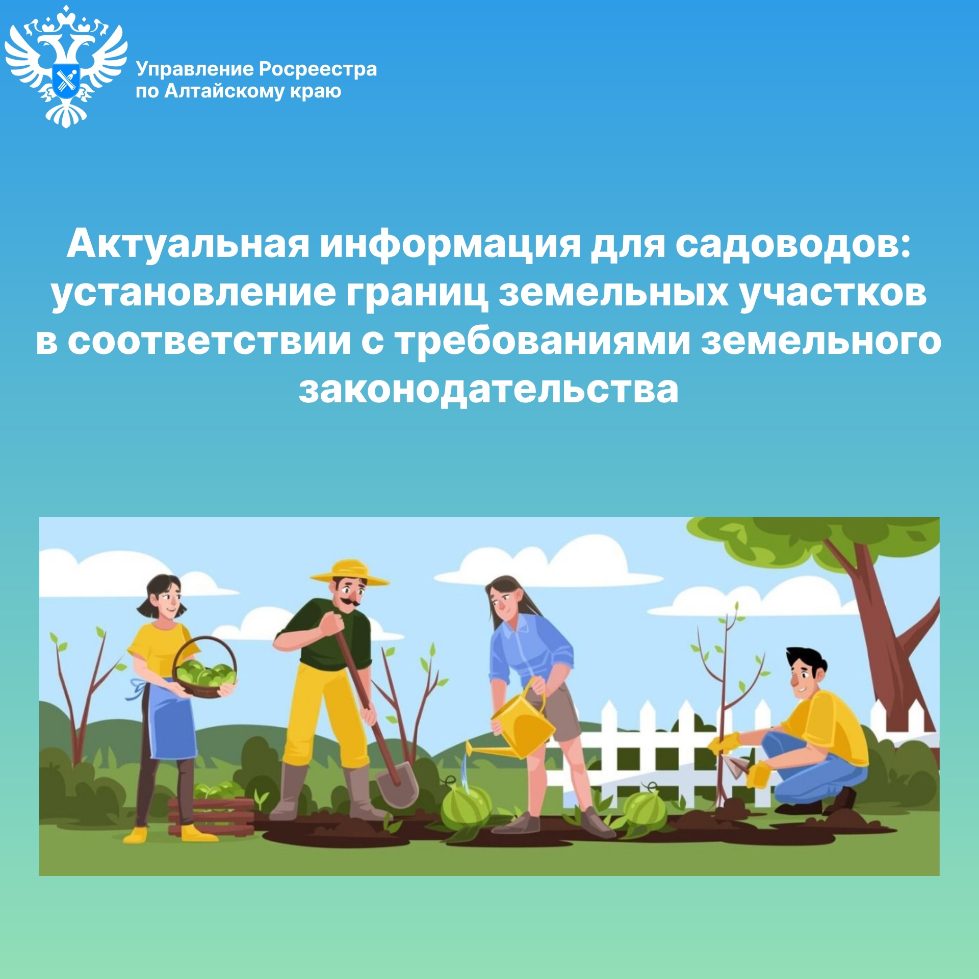 Установление границ земельных участков в соответствии с требованиями земельного законодательства. Информация для садоводов.